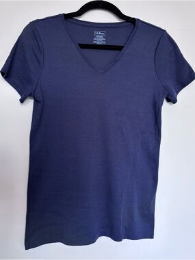 L.L. Bean Short Sleeve Shirt – Navy Blue – Size XS